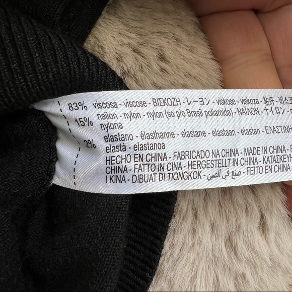 Zara | High Collar Knit Sweater 3/4 Sleeves  BLACK Small - Picture 5 of 6